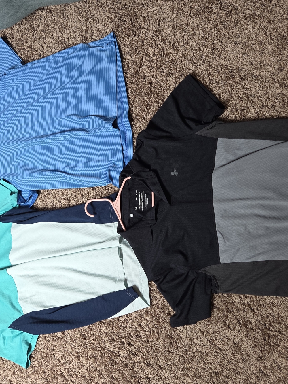 3 under armour "The performance polo" shirts mens size medium with collars